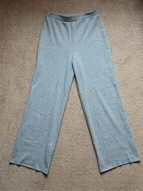 ZARA Women’s Light Gray Flare Ribbed Lounge Pants, Size M